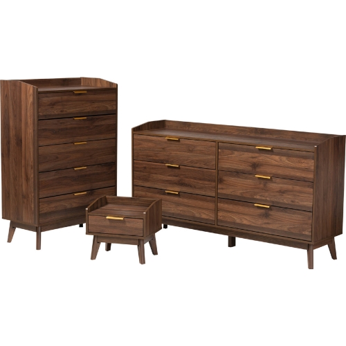 Lena Walnut Brown Finished Wood 3 Piece Storage Set