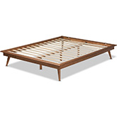 Karine Full Platform Bed in Walnut Brown Wood