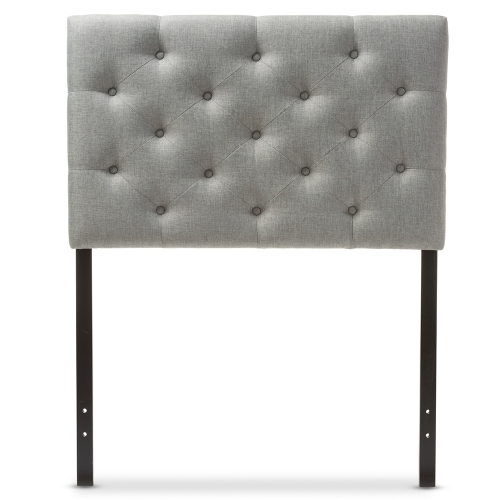 Viviana Twin Headboard in Tufted Gray Fabric