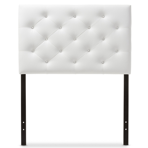 Viviana Twin Headboard in Tufted White Leatherette