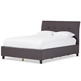 Lea Queen Storage Platform Bed in Dark Gray Fabric