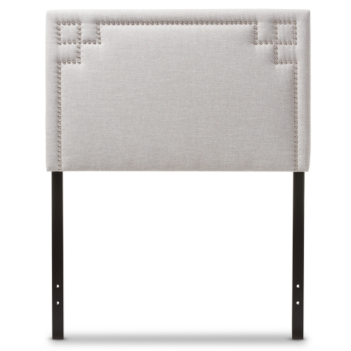 Geneva Twin Headboard in Gray Beige Fabric