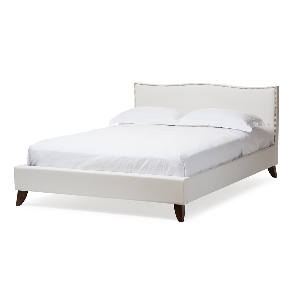 Baxton CF8276 QUEEN WHITE Battersby Queen Bed in White