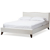 Battersby Queen Bed in White Leatherette