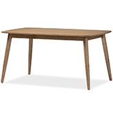 Edna 58" Dining Table in Oak Light Brown Wood