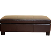 Gallo Storage Ottoman in Dark Brown Leather