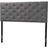 Viviana Queen Headboard in Tufted Gray Fabric