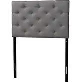 Viviana Twin Headboard in Tufted Gray Fabric