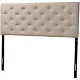 Viviana Queen Headboard in Tufted Beige Fabric