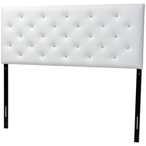 Viviana Queen Headboard in Tufted White Leatherette