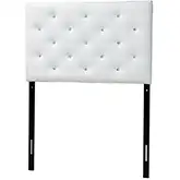 Viviana Twin Headboard in Tufted White Leatherette