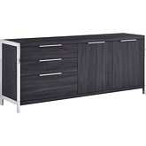 AC1 Server Storage Cabinet in Walnut Finish & Stainless Steel