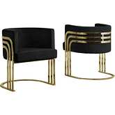 AC2 Accent Barrel Chair in Black Velvet & Gold Chrome