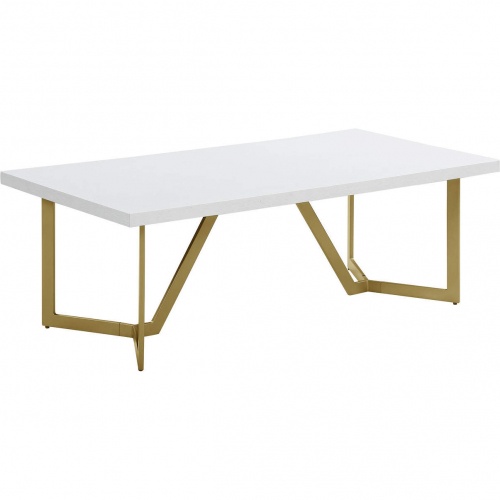 CT283 Coffee Table in White Wood & Gold Finish