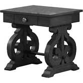 CT2 End Table w/ Storage Drawer in Rustic Dark Gray Wood