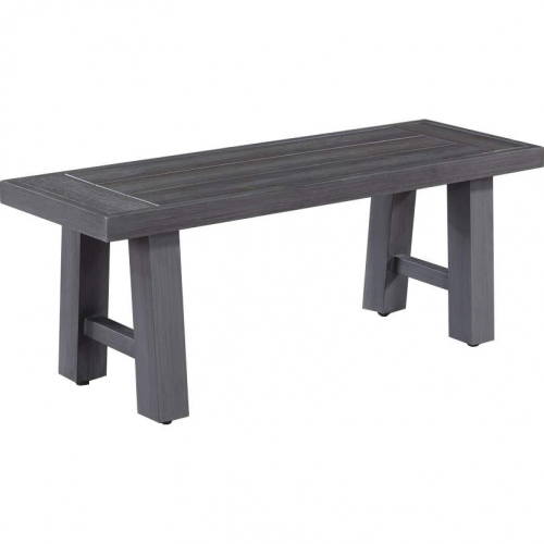 D1000 Outdoor Dining Bench in Gray Polywood & Aluminum