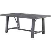 D1000 Outdoor 72" Dining Table in Grey Polywood & Aluminum