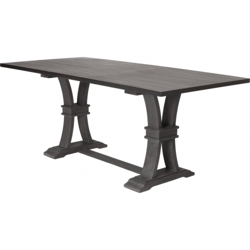 D27 72" Extendable Counter Height Dining Table in Rustic Gray Wood