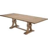 D37 72" Extendable Dining Table in Rustic Natural Wood