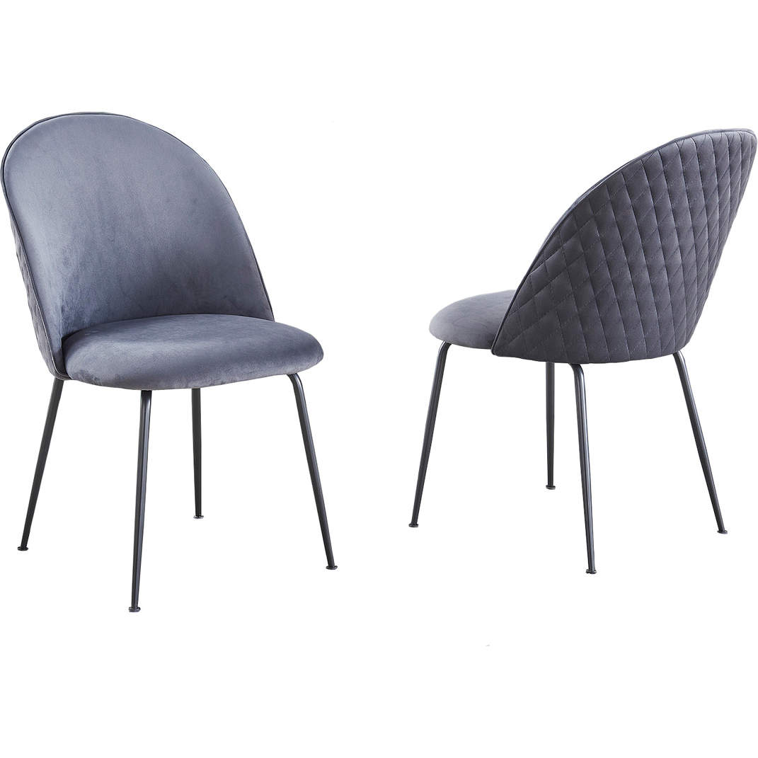 Grey quilted best sale dining chairs