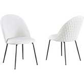 SC174 Dining Chair in Gray Wood & Quilted Back White Leatherette (Set of 2)