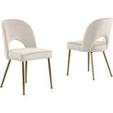 SC22 Dining Chair in Cream Velvet & Gold Chrome (Set of 2)