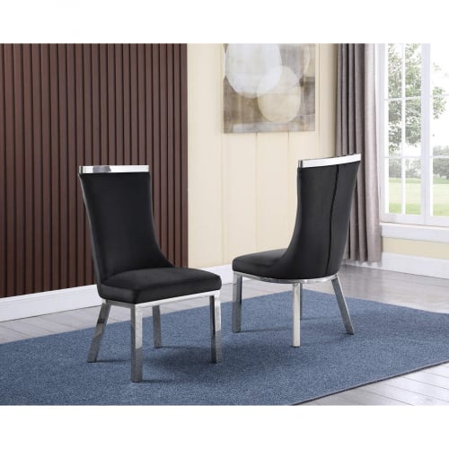 SC272 Dining Chair in Black Velvet & Stainless Steel (Set of 2)