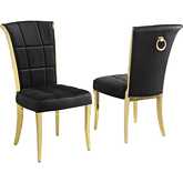 SC326 Dining Chair in Black Velvet & Gold Chrome (Set of 2)