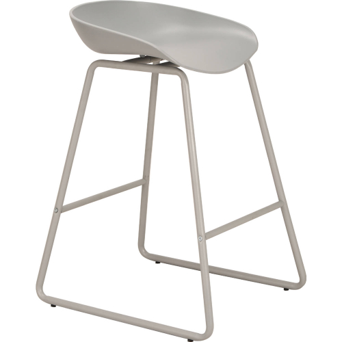 Celyn Bar Stool in Grey Plastic & Steel