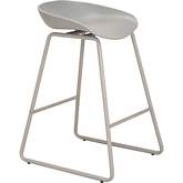 Celyn Bar Stool in Grey Plastic & Steel