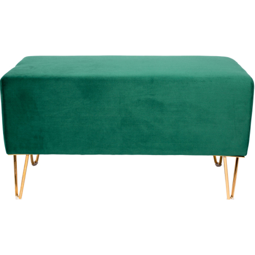 Eloise Bench in Green Sky Fabric & Gold Metal