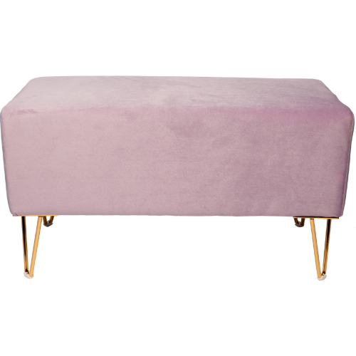 Eloise Bench in Lavender Sky Fabric & Gold Metal