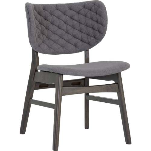 Petra Dining Chair Rustic Grey Finish Wood & Dark Grey Fabric (Set of 2)