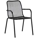 Cypress Outdoor Dining Chair in Black Powder Coated Steel (Set of 2)