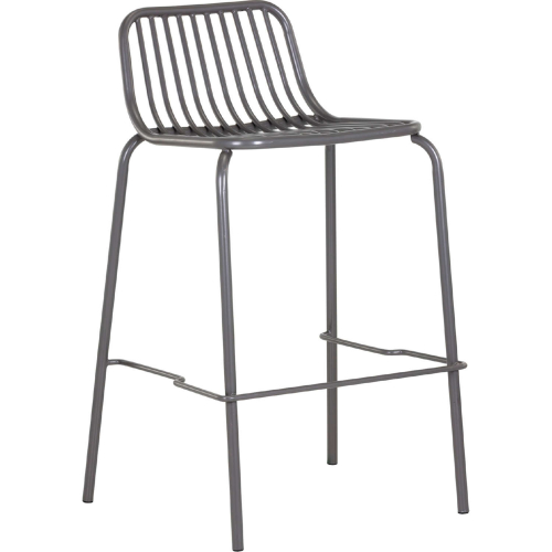 Cypress Outdoor Counter Stool in Dark Grey Powder Coated Steel (Set of 2)