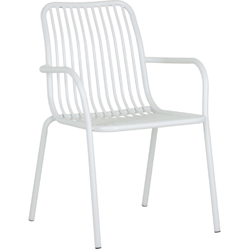 Cypress Outdoor Dining Chair in White Powder Coated Steel (Set of 2)