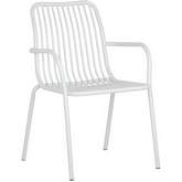 Cypress Outdoor Dining Chair in White Powder Coated Steel (Set of 2)