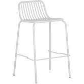 Cypress Outdoor Counter Stool in White Powder Coated Steel (Set of 2)