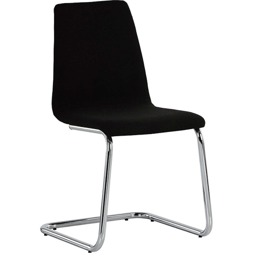 Orco Dining Chair in Black Eco Leather & Chrome (Set of 2)