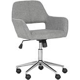 Alassio Office Chair in Light Grey Fabric & Chrome