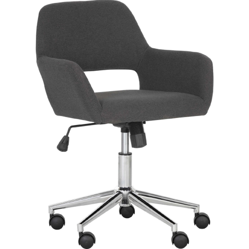 Alassio Office Chair in Dark Grey Fabric & Chrome