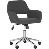 Alassio Office Chair in Dark Grey Fabric & Chrome