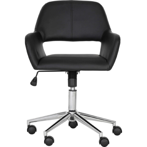 Alassio Office Chair in Black Eco Leather & Chrome