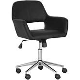 Alassio Office Chair in Black Eco Leather & Chrome