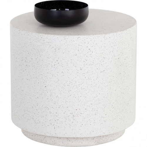 Blaine Outdoor End Table in Terrazzo & White Concrete