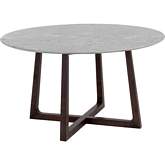 Cortleigh 53" Round Dining Table in Grey Faux Marble & Wood