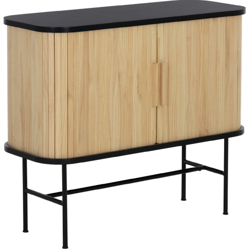 Arinda Sideboard in Natural & Black Wood & Black Iron