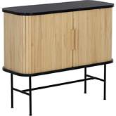 Arinda Sideboard in Natural & Black Wood & Black Iron