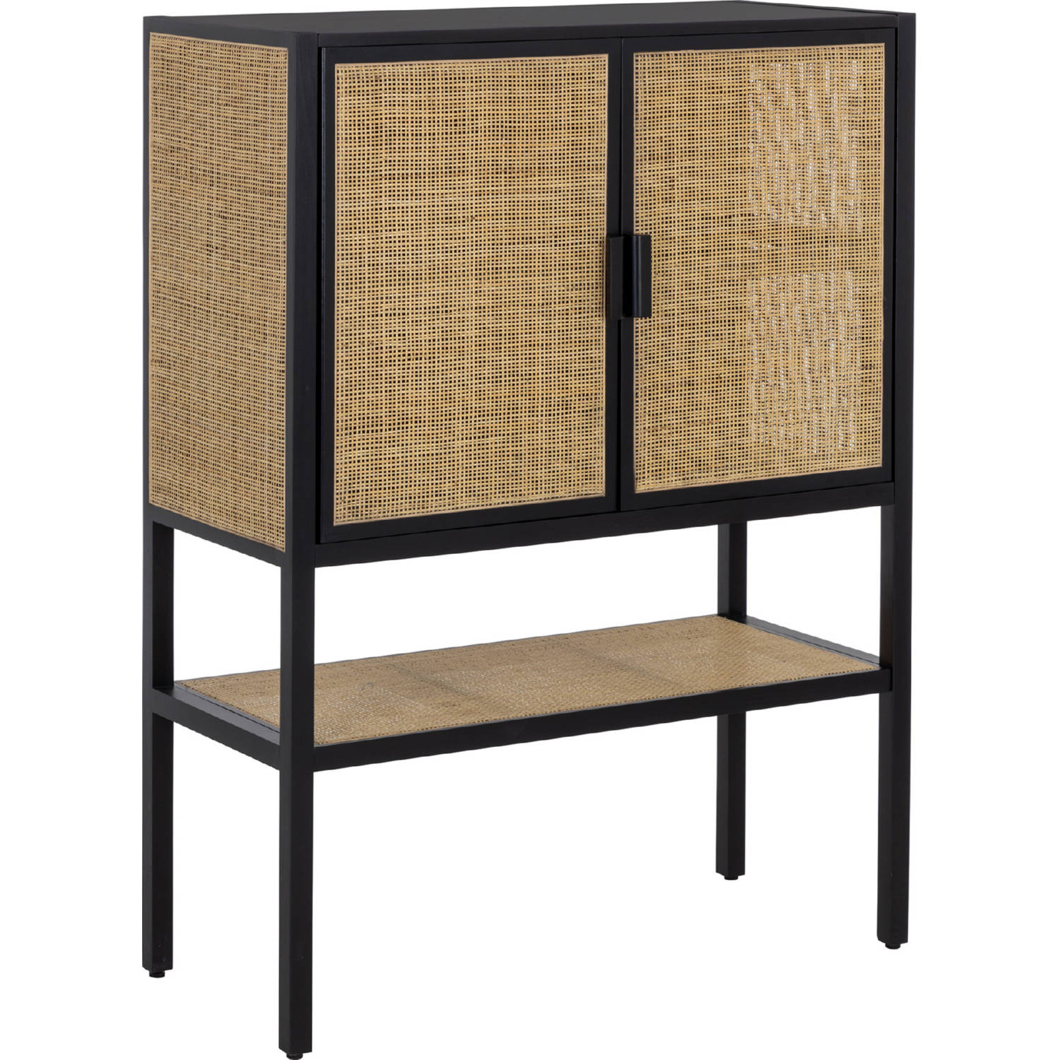 Sunpan 108929 Kezia Sideboard in Black Wood & Rattan