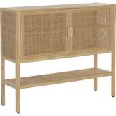 Gemini Sideboard in Natural Finish Wood & Rattan